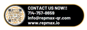 A black and yellow logo for repmax